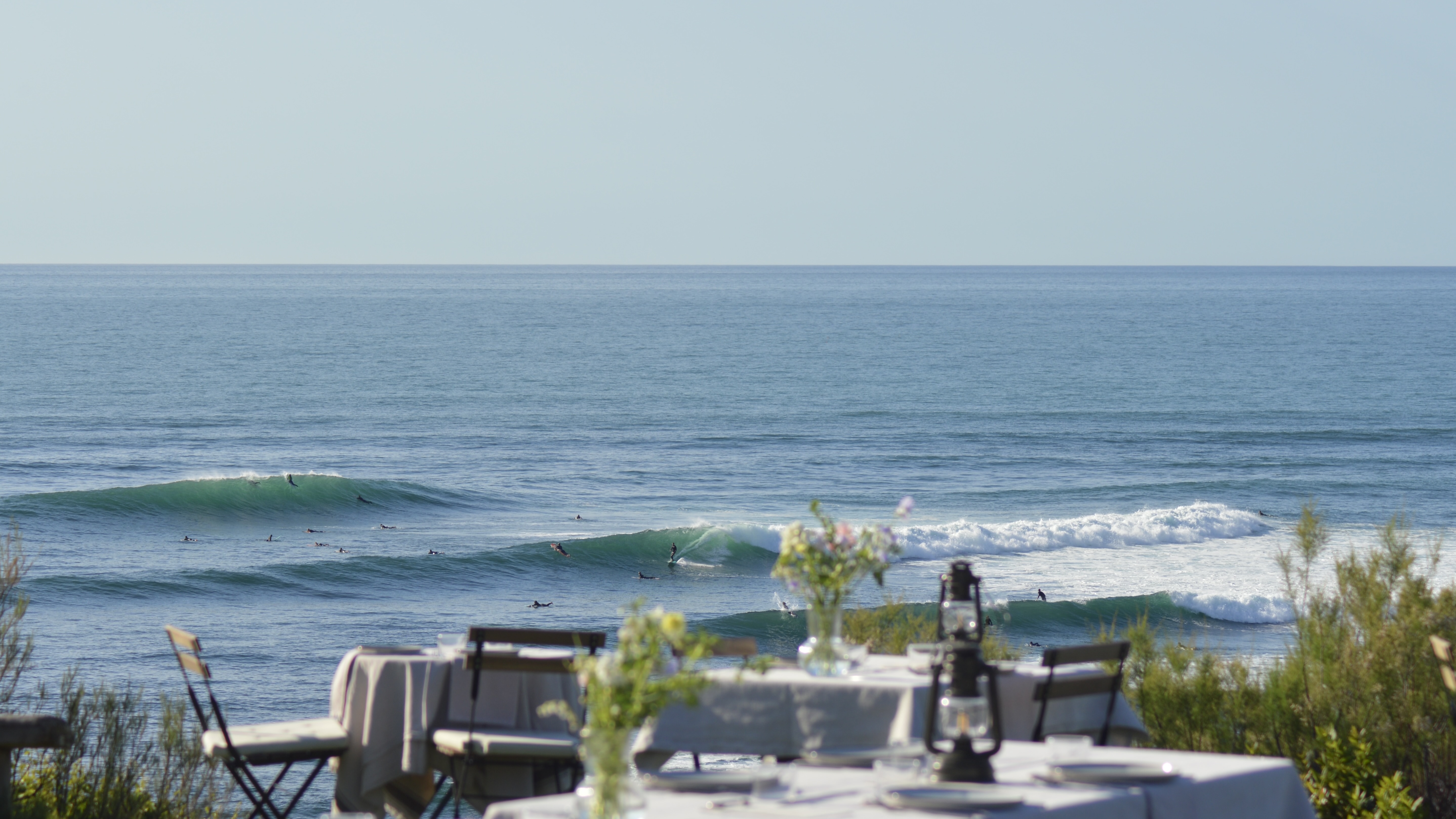 Villa Anvers terrace overlooking Parlementia surf break